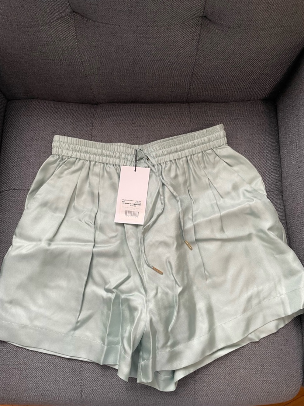 Silk Laundry Mist Twill Slouch Shorts